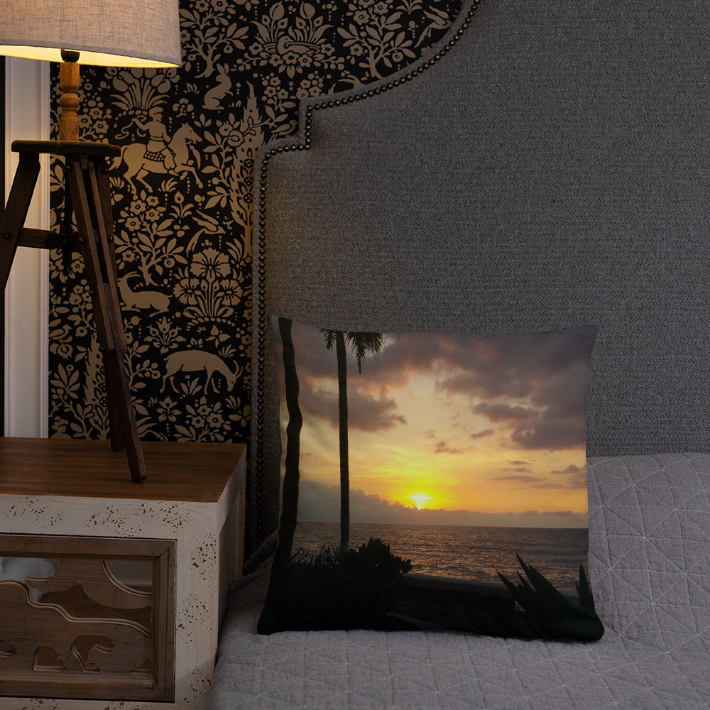 Sunset palms Pillow