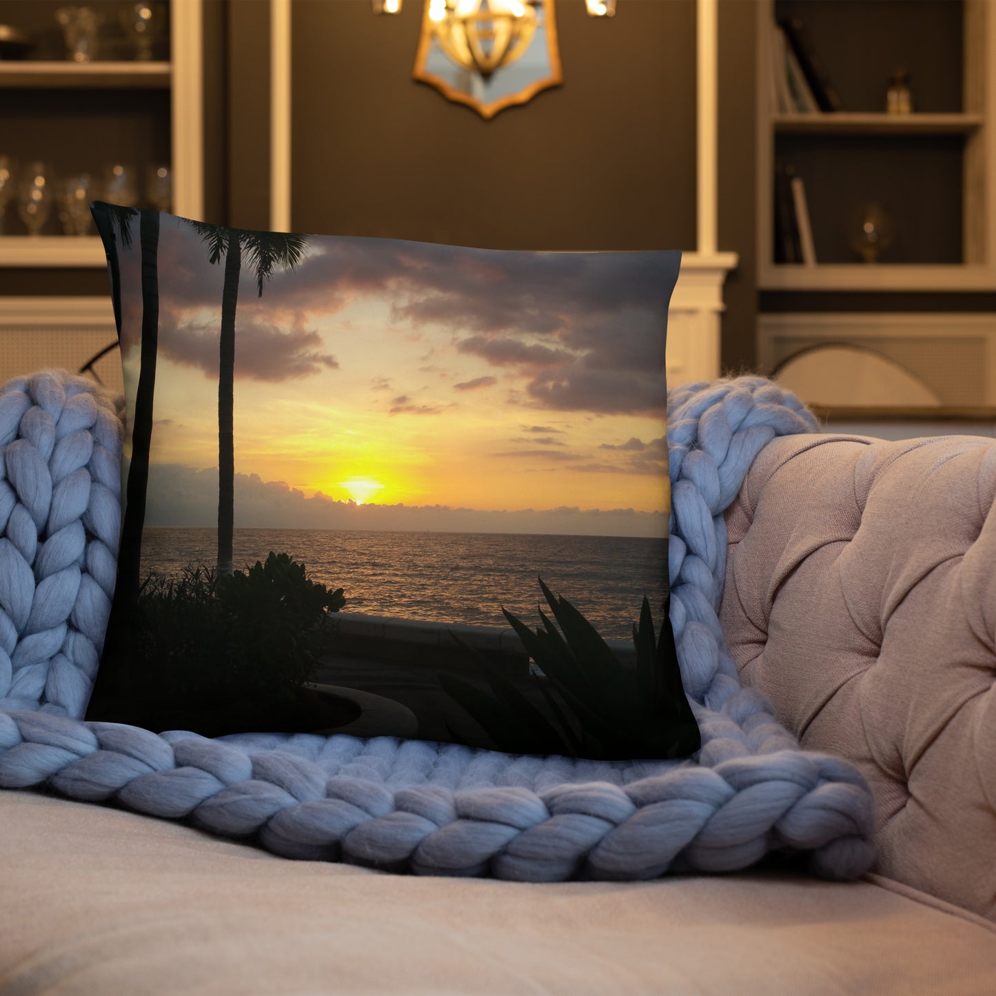 Sunset palms Pillow