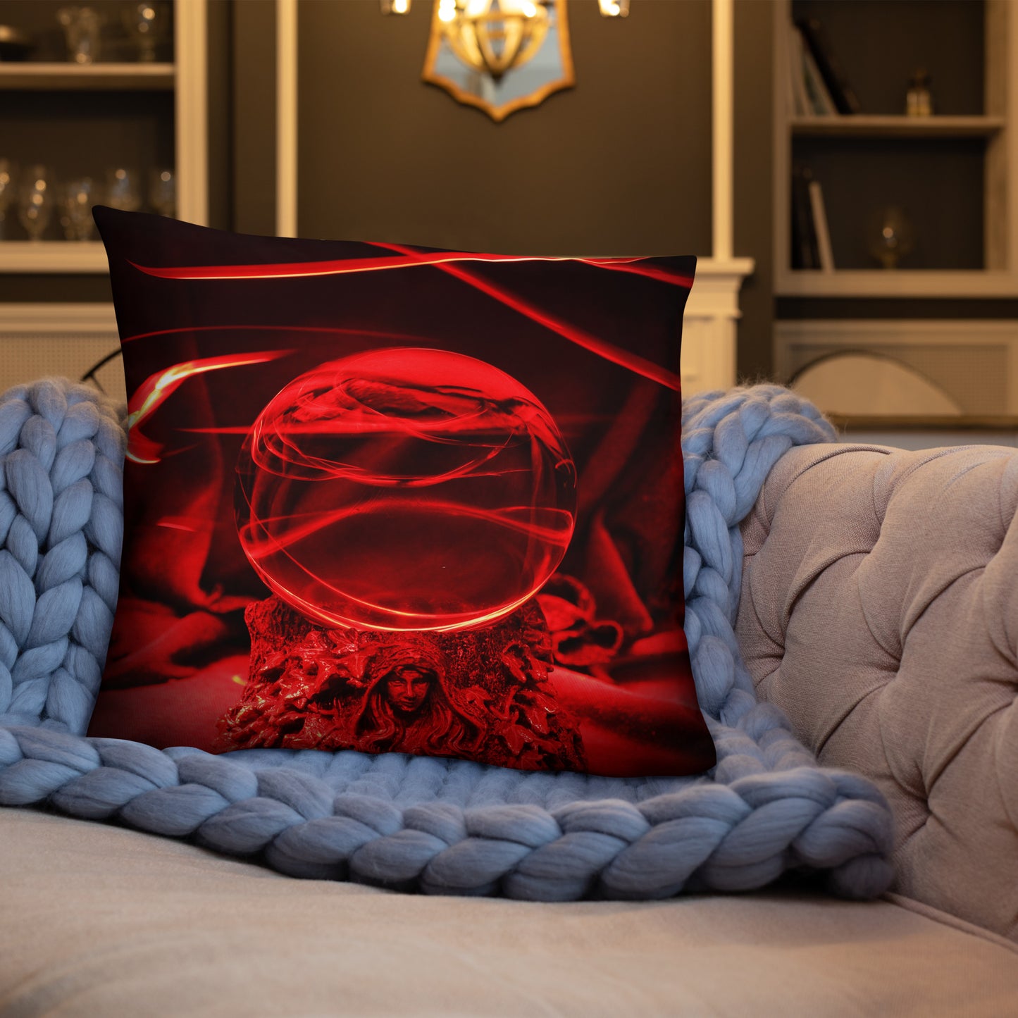 Red Crystal Ball Pillow