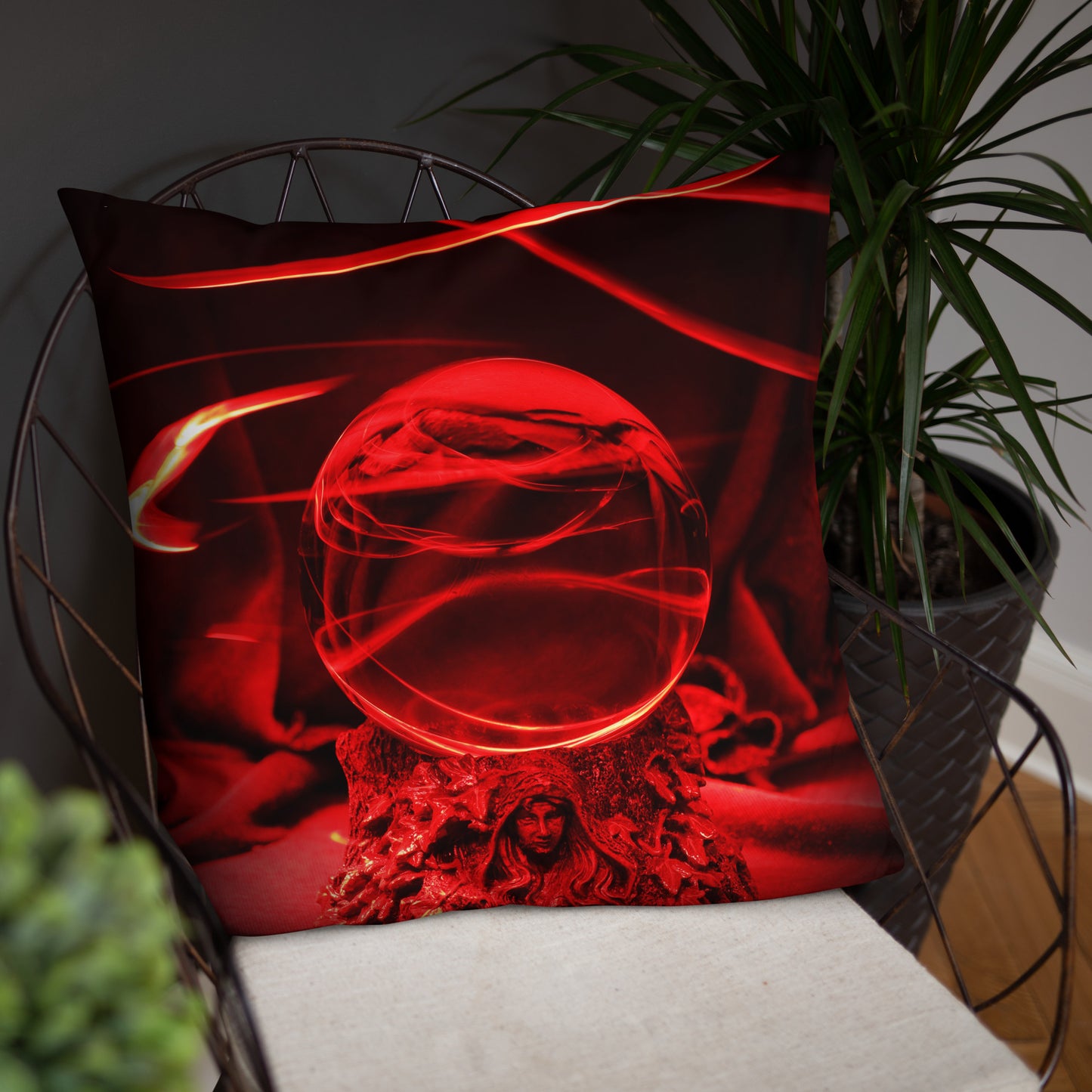 Red Crystal Ball Pillow