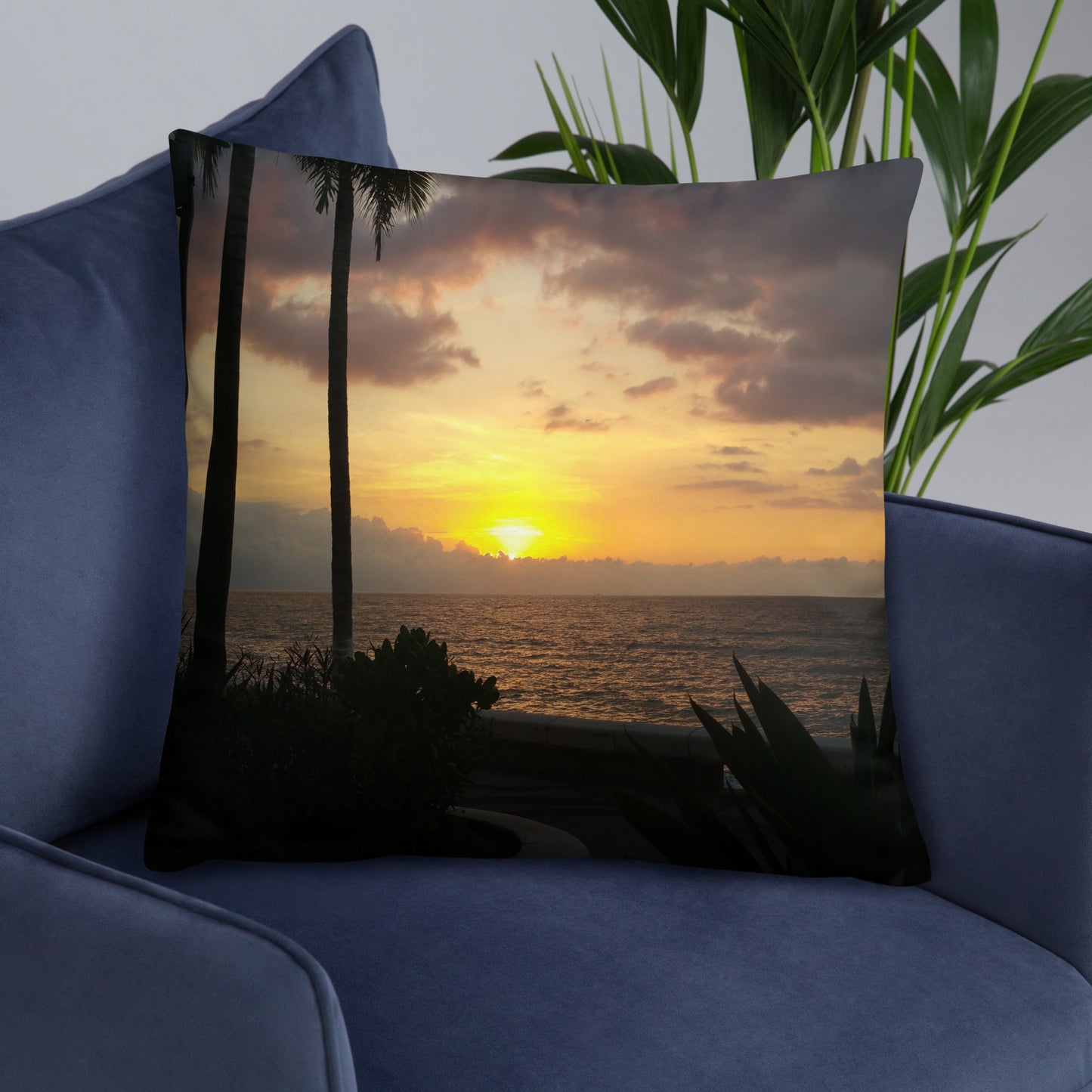 Sunset palms Pillow