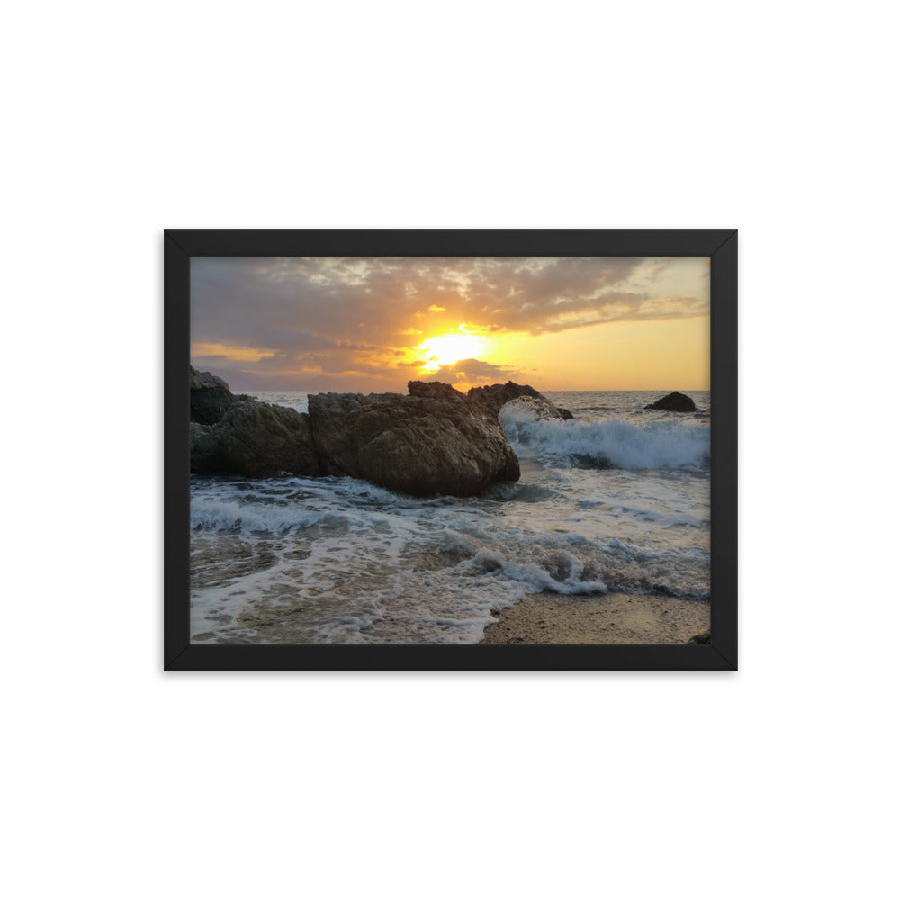 Waves at Sunset poster