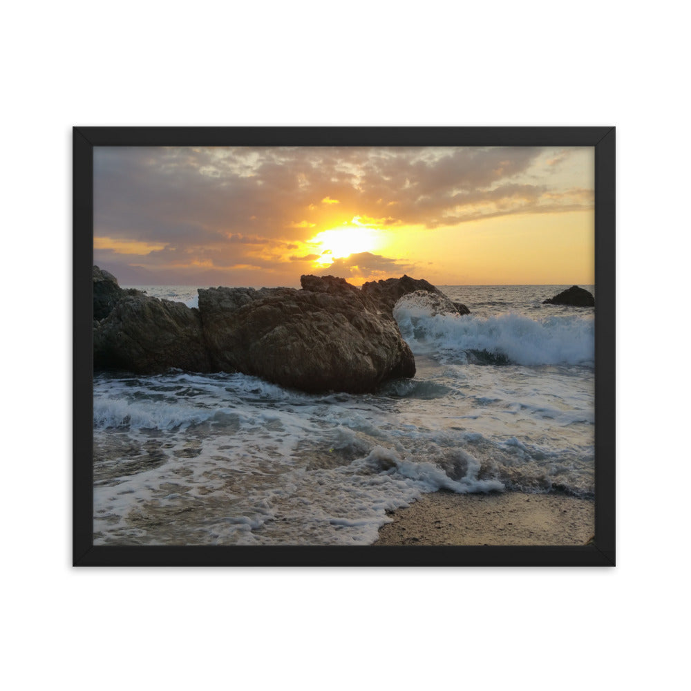 Waves at Sunset poster