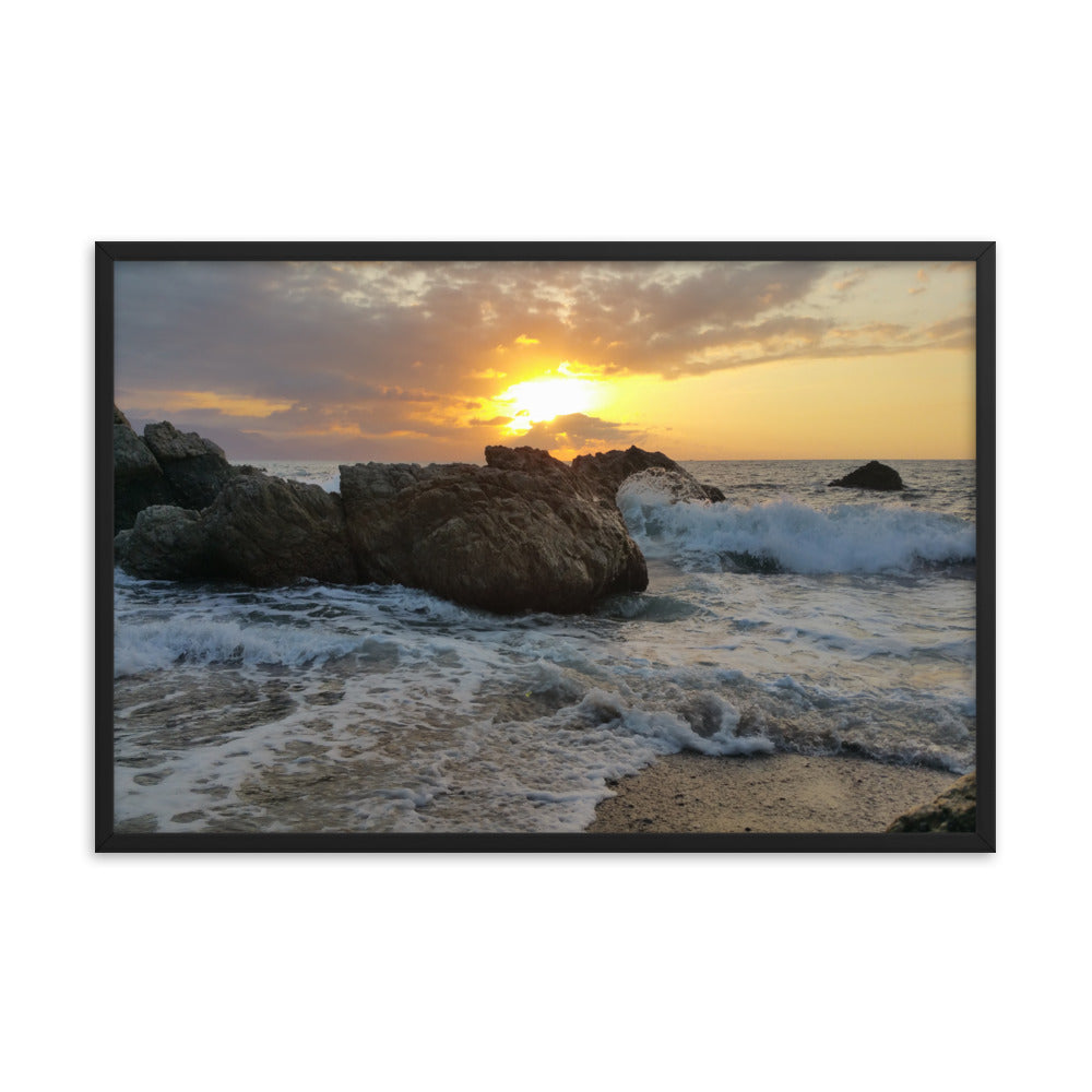 Waves at Sunset poster