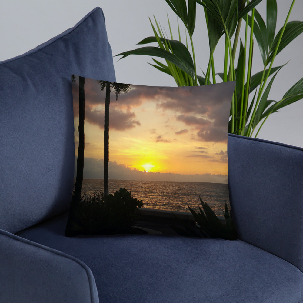 Sunset palms Pillow
