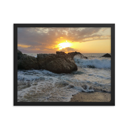 Waves at Sunset poster