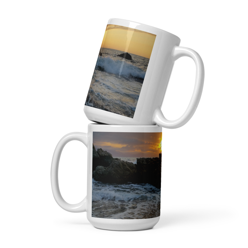 Waves at Sunset mug