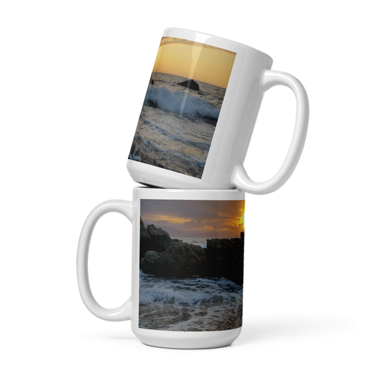 Waves at Sunset mug